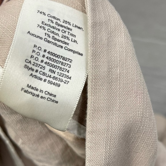 Aritzia Wilfred Marne Cairo Beige High Waisted Tie Front Paperbag Linen Shorts 8 - Picture 11 of 16